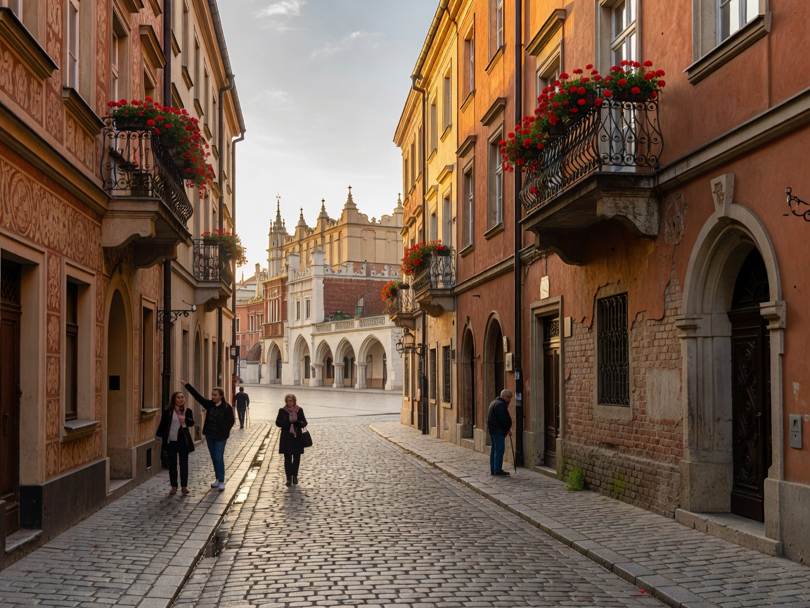 Krakow Market Square at sunset in Poland