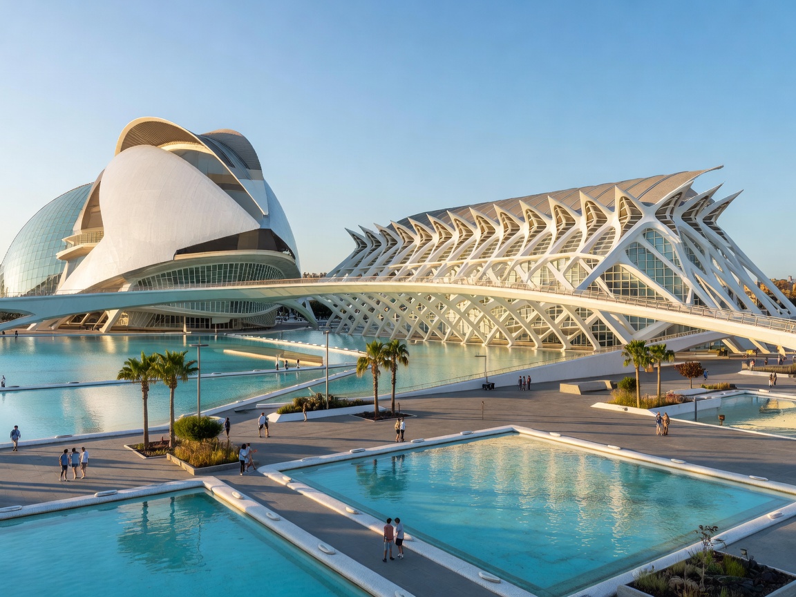 Valencia City of Arts and Sciences modern complex in Spain